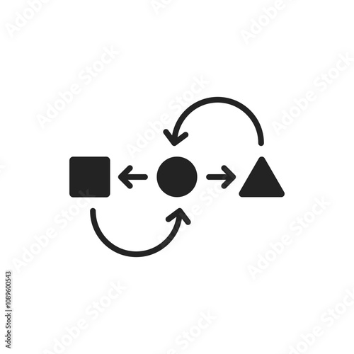 adaptability or improvement icon with simple figure