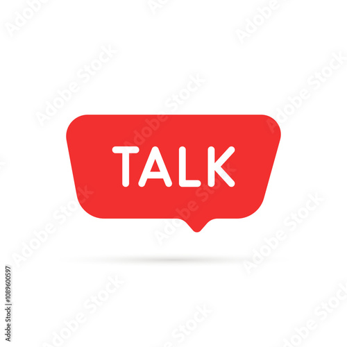 red speech bubble like talk box icon