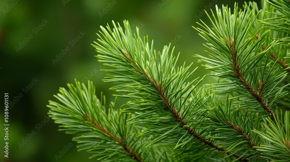 Lush Green Pine Tree Branches Close Up Lush Green Pine Tree Branches Close Up