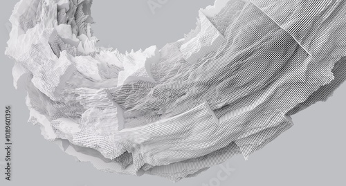 Fototapeta Naklejka Na Ścianę i Meble -  3d render of abstract detailed shape. Dynamic futuristic background.