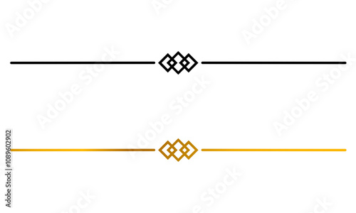 Set of black and gold ornamental lines