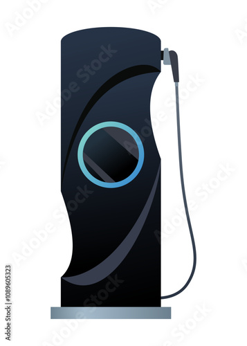 Car charger icon. Electromobile charging station, alternative fuel. Ev electric, clean energy of the future. Vector illustration in flat style, modern design