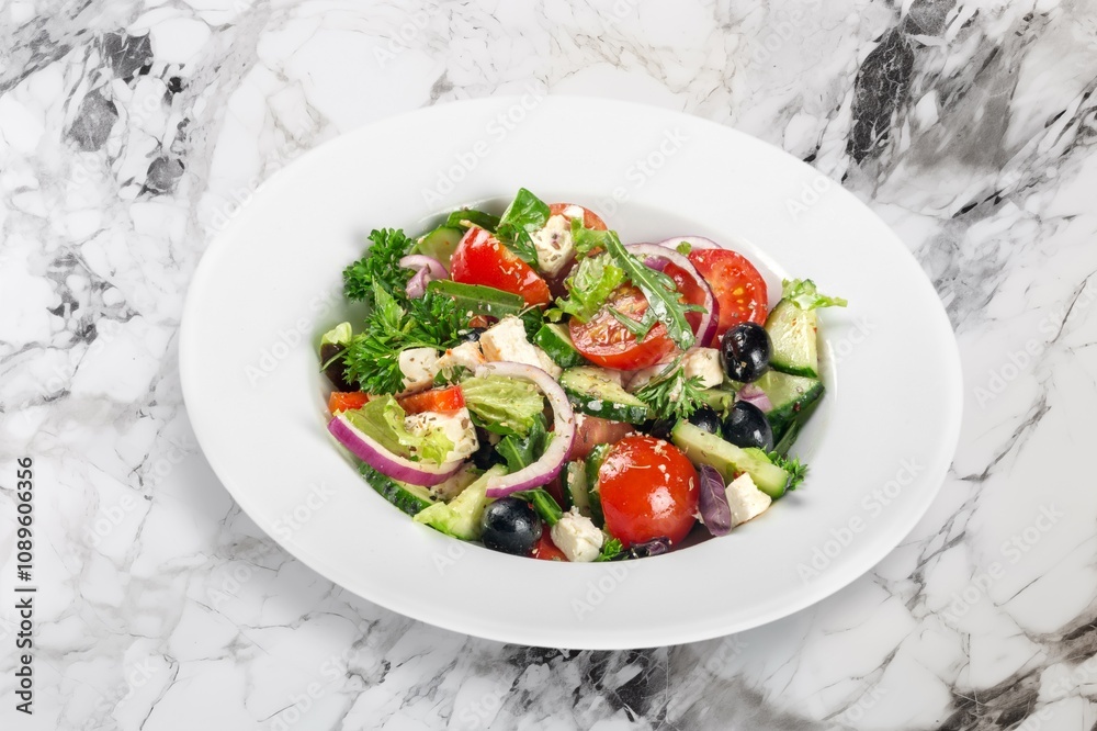 fresh mixed salad with ripe vegetables fresh mixed salad with ripe vegetables