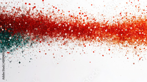 Geometrical pixel pattern, italy flag palette on white background.