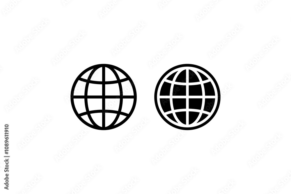 Globe Icon vector illustration, Go to web symbol icon, www symbol, Web icon, website, homepage icon set, earth clip art, globe symbol isolated white background Globe Icon vector illustration, Go to web symbol icon, www symbol, Web icon, website, homepage icon set, earth clip art, globe symbol isolated white background
