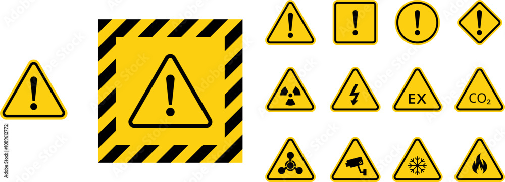 Warning Dangerous attention icon set, danger symbol, Warning icon. Yellow, Red caution warn in eps or png. Warning sign with exclamation mark vector. Warning Dangerous attention icon set, danger symbol, Warning icon. Yellow, Red caution warn in eps or png. Warning sign with exclamation mark vector.