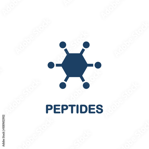 Peptides icon. Peptides element. Organic skin care and cosmetics. Organic cosmetic components for healthy and hydrated skin.