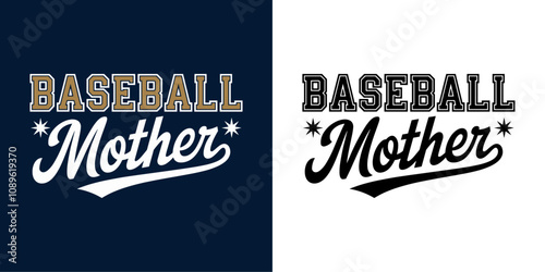 Baseball Mother T-shirt vector Design photo