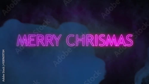 Merry Chrismas Pink Neon photo