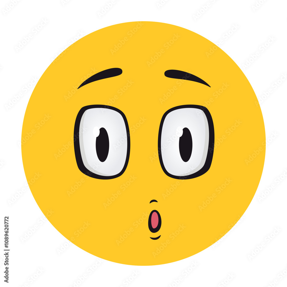 Fototapeta premium Cartoon faces. Funny face expressions, caricature emotions. Cute character with expressive eyes and mouth, vector smiley emoticon tongue emoticon