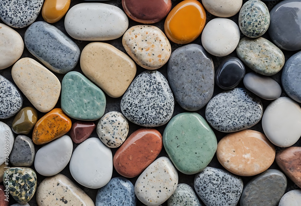 Processed collage of sea shore pebbles texture. Background for banner, backdrop or texture for 3D mapping Processed collage of sea shore pebbles texture. Background for banner, backdrop or texture for 3D mapping