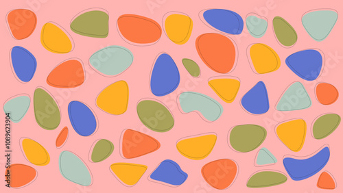 ilustração feminina com cores claras para fundo - feito a mão