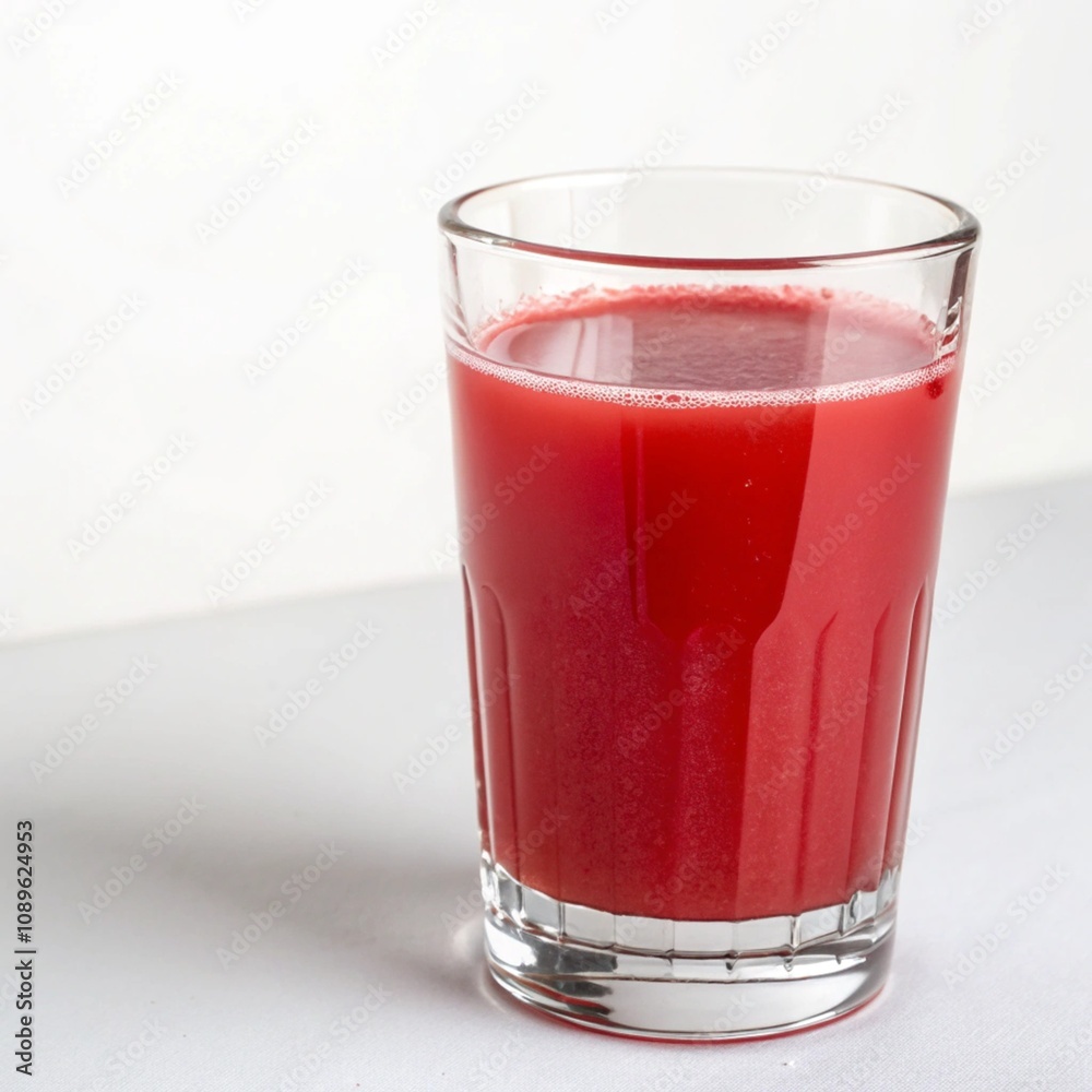 glass with red juice , isolated on white background glass with red juice , isolated on white background