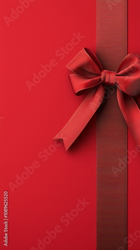 vibrant red gift box with large, elegant bow, perfect for celebrations. rich color and smooth texture create festive atmosphere, ideal for any occasion