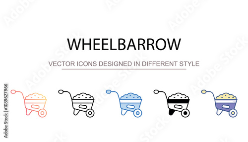 Wheelbarrow icon design with white background stock illustration