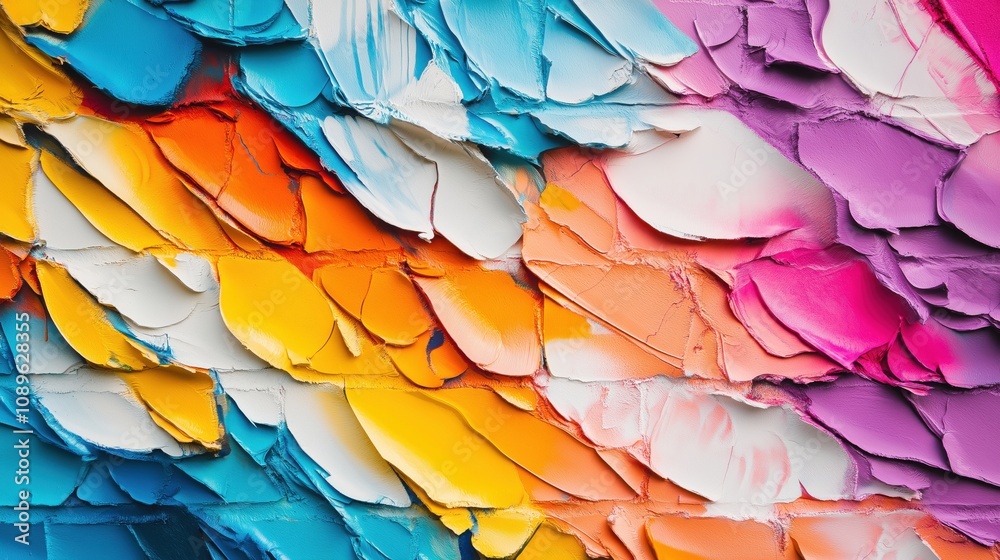 A vibrant abstract painting with bold colors and textured brush strokes. A vibrant abstract painting with bold colors and textured brush strokes.