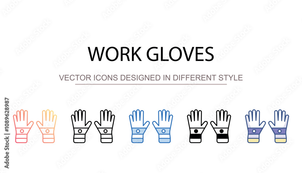 Fototapeta premium Work Gloves icon design with white background stock illustration