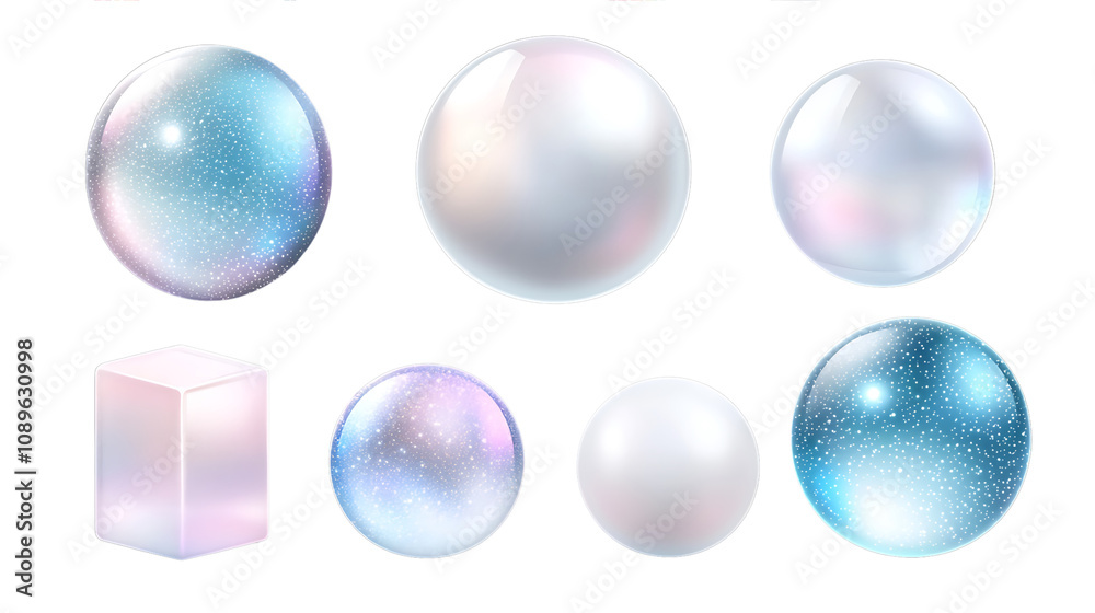 Shimmering crystal orbs and geometric shapes digital art abstract vibrant colors close-up view visual aesthetics Shimmering crystal orbs and geometric shapes digital art abstract vibrant colors close-up view visual aesthetics