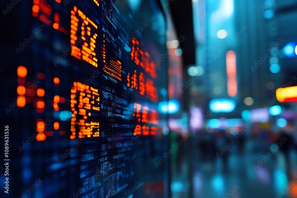Fototapeta premium Corporate financial report with market trends