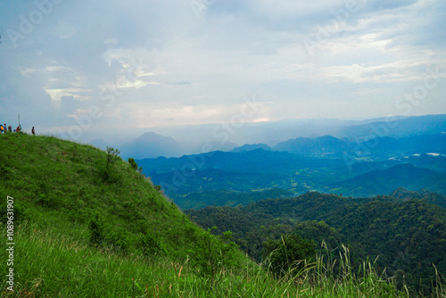 Breathtaking mountain hike adventure scenic overlook nature exploration vibrant greenery panoramic view outdoor experience