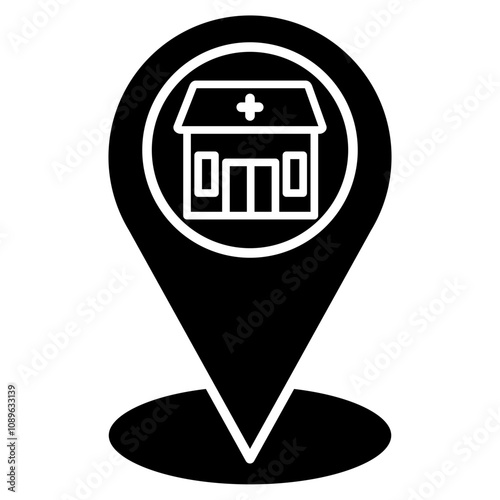 hospital location icon element for design