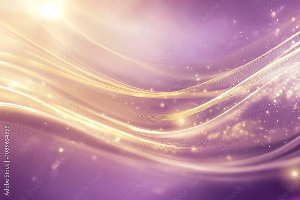 Abstract golden light streaks over a soft purple gradient Abstract golden light streaks over a soft purple gradient