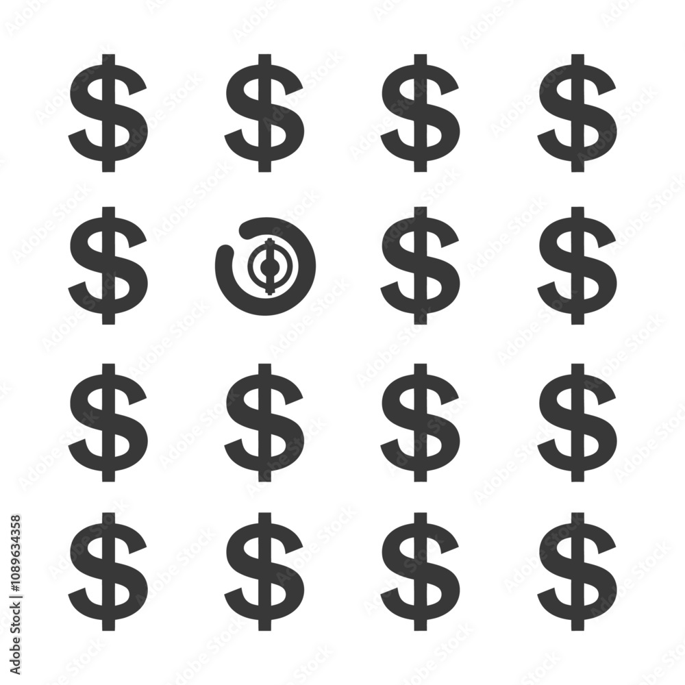Dollar Sign Pattern with Circular Symbol in the Center Dollar Sign Pattern with Circular Symbol in the Center