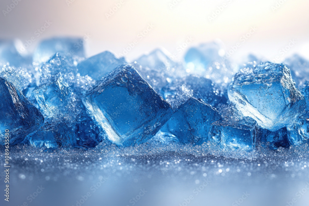 macro photography of ice cubes with a rich blue tint. macro photography of ice cubes with a rich blue tint.