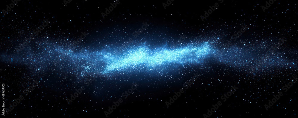Fototapeta premium Cosmic Dust and Glowing Light: Blue Particle Background