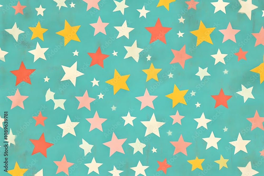 Aqua background with subtle pastel stars Aqua background with subtle pastel stars