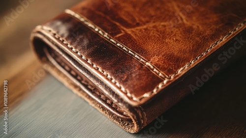 Close-up of a handcrafted Argentine leather wallet showcasing quality and craftsmanship