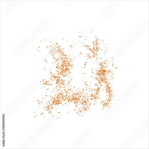 A Chaotic Symphony of Fragmented Orange Particles in a Minimalist Void Vector Illustration.