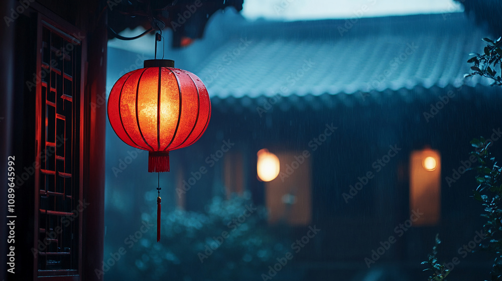 Chinese lunar new year background with lantern and traditional decoration Chinese lunar new year background with lantern and traditional decoration