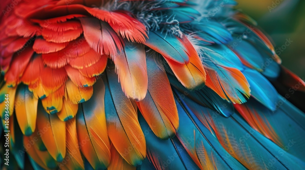 Obraz premium Colorful Square Feathers Resemble Flowers