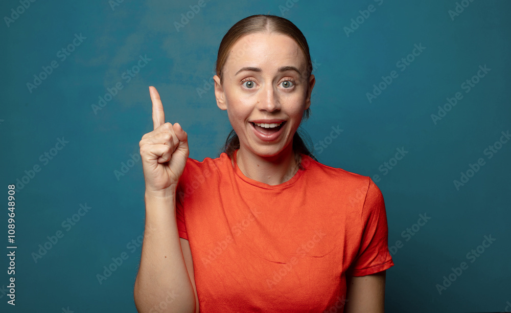 feeling like a happy and excited genius after realizing an idea, cheerfully raising finger, eureka! feeling like a happy and excited genius after realizing an idea, cheerfully raising finger, eureka!