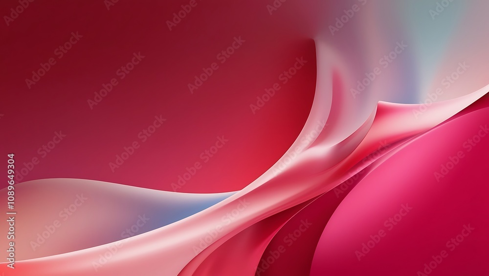 Naklejka premium Abstract modern red wavy background. Generative Ai.