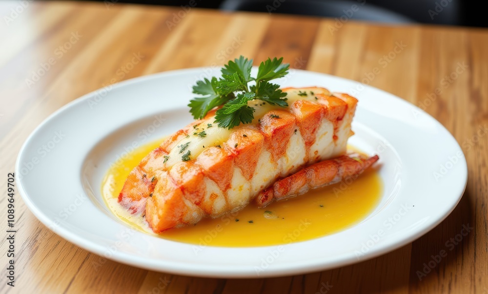 Succulent lobster tail with citrus sauce Succulent lobster tail with citrus sauce