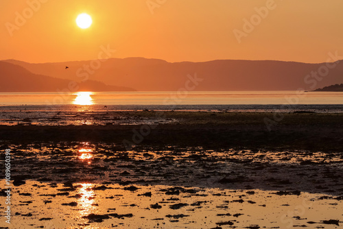 Sunset at Trondheim fjord photo