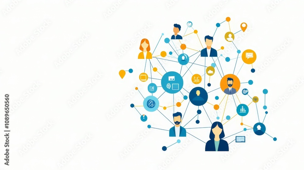 Global Network of Connected People - Collaboration, Communication, and Teamwork Concept Illustration Global Network of Connected People - Collaboration, Communication, and Teamwork Concept Illustration