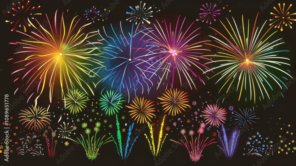 Fototapeta premium fireworks over the city