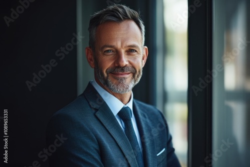 happy middle aged business man ceo