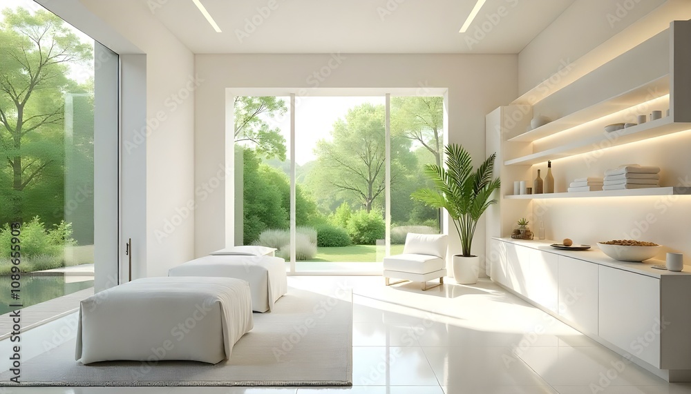 Fototapeta premium modern living room with fireplace