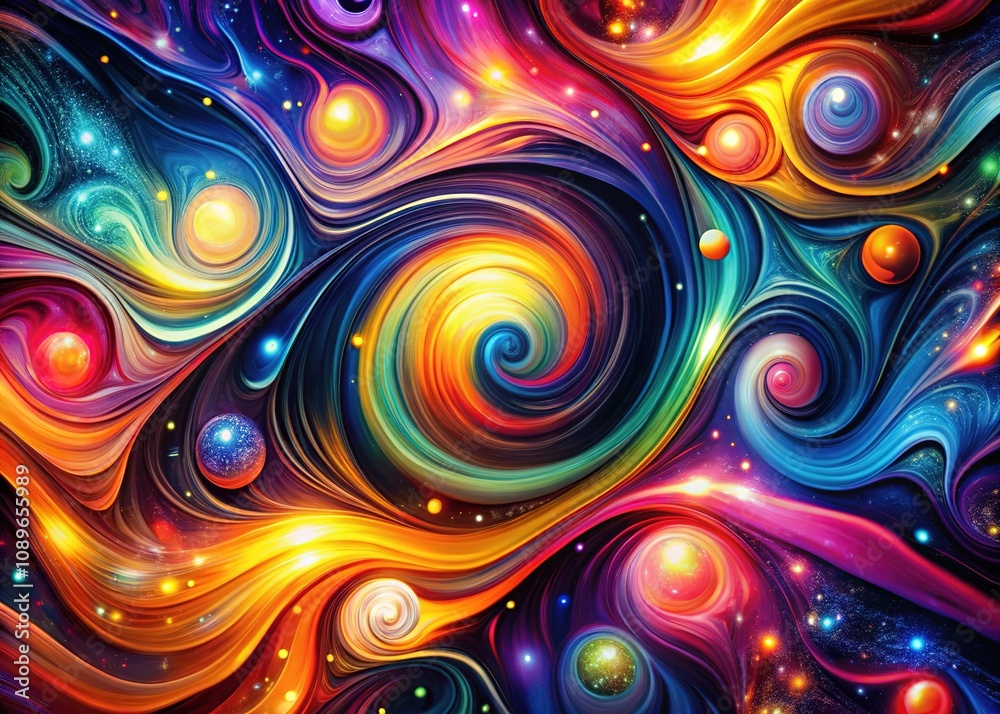 Obraz premium This engaging abstract texture background showcases vibrant swirls and dynamic patterns, ideal for infusing creativity into projects with lively colors and captivating designs.