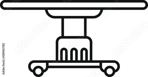 Hospital gurney icon representing patient transport and medical care within healthcare facilities