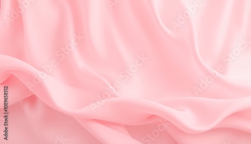 Abstract pink fabric background with smooth flowing lines.