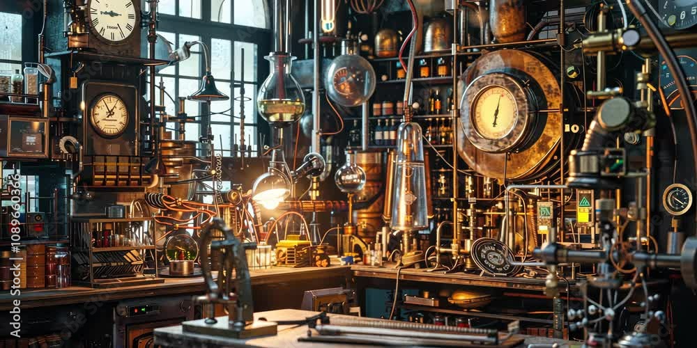 Clockwork laboratory of a mad scientist, 4K Video Clockwork laboratory of a mad scientist, 4K Video