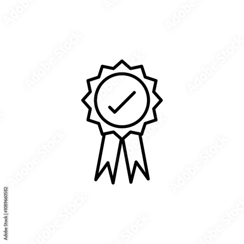 Accreditation thin line vector icon