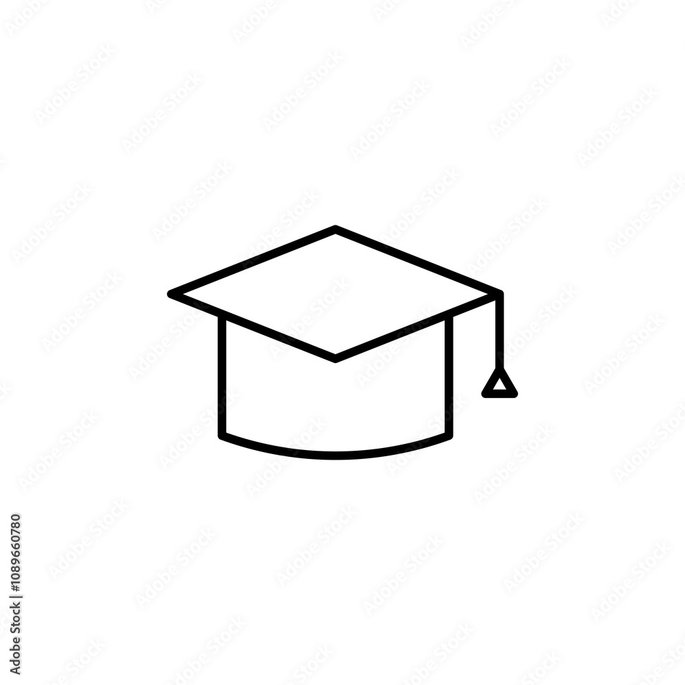 Graduation cap thin line vector icon Graduation cap thin line vector icon