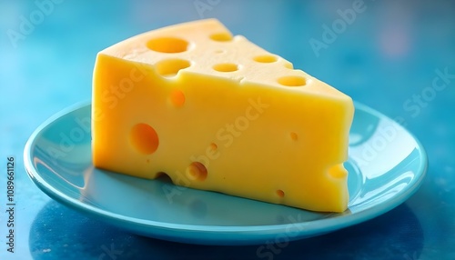 piece of cheese on a plate