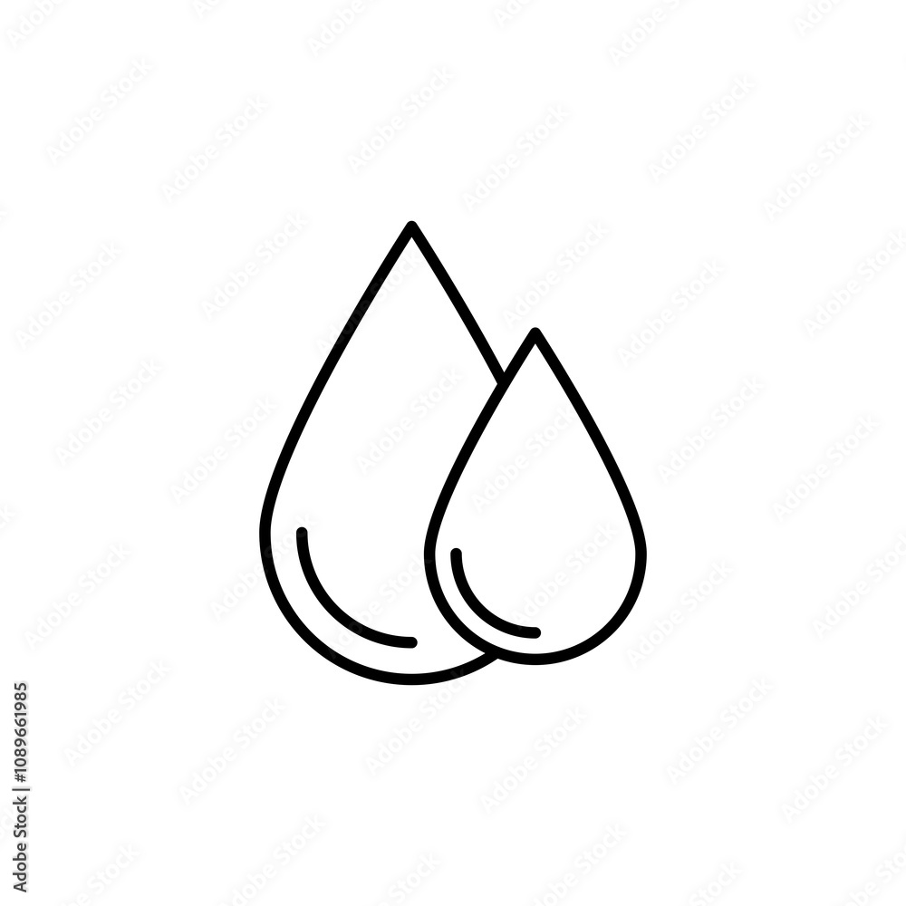 Fototapeta premium Blood drops thin line vector icon